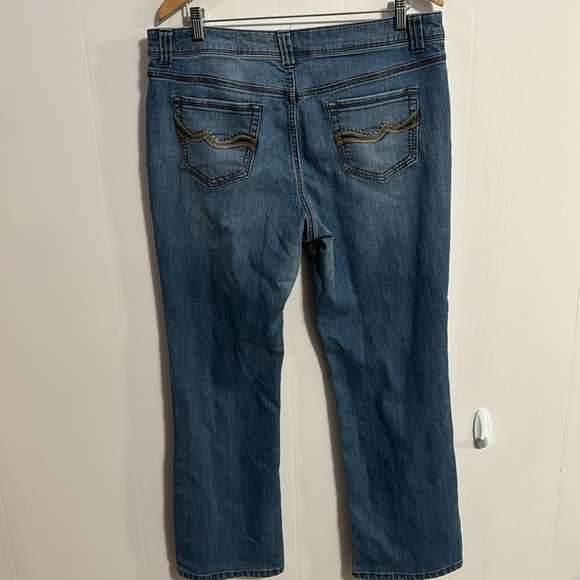 Christoper & Banks Sz 12 jeans fancy pockets good condition - Picture 3 of 5